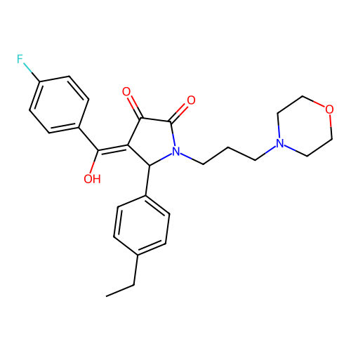 (4E)-5-(4-ethylphenyl)-4-[(4-fluorophenyl)(hydroxy)methylidene]-1-[3-(morpholin-4-yl)propyl]pyrrolidine-2,3-dione structure