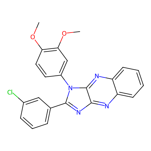 2-(3-chlorophenyl)-1-(3,4-dimethoxyphenyl)-1H-imidazo[4,5-b]quinoxaline structure