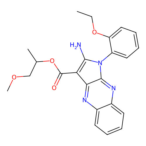 1-methoxypropan-2-yl 2-amino-1-(2-ethoxyphenyl)-1H-pyrrolo[2,3-b]quinoxaline-3-carboxylate structure