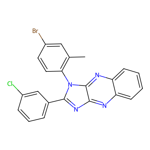 1-(4-bromo-2-methylphenyl)-2-(3-chlorophenyl)-1H-imidazo[4,5-b]quinoxaline structure