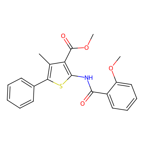methyl 2-[(2-methoxybenzoyl)amino]-4-methyl-5-phenylthiophene-3-carboxylate structure