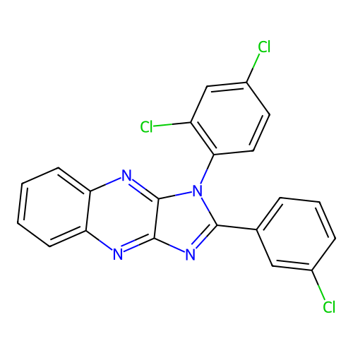 2-(3-chlorophenyl)-1-(2,4-dichlorophenyl)-1H-imidazo[4,5-b]quinoxaline structure