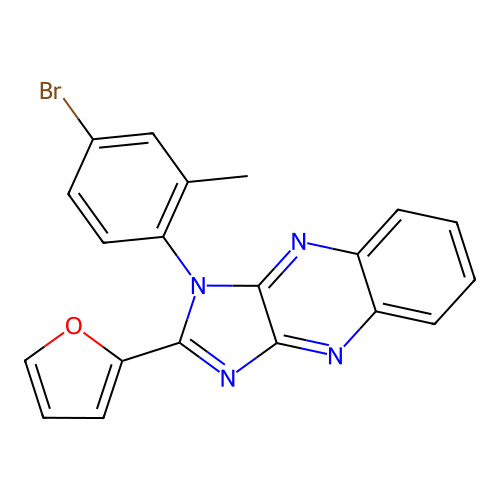 1-(4-bromo-2-methylphenyl)-2-(furan-2-yl)-1H-imidazo[4,5-b]quinoxaline structure
