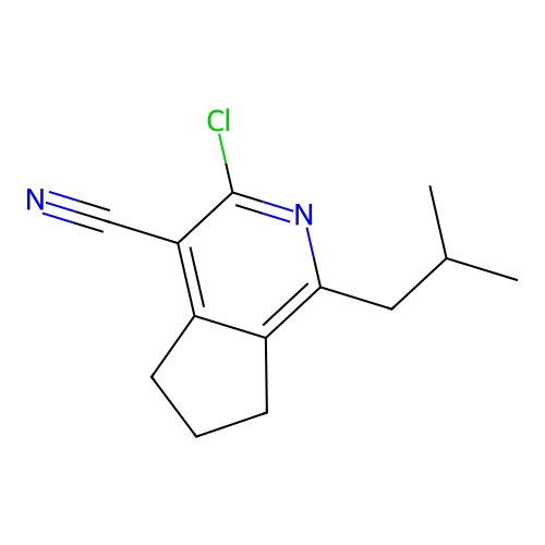 3-chloro-1-(2-methylpropyl)-6,7-dihydro-5H-cyclopenta[c]pyridine-4-carbonitrile structure