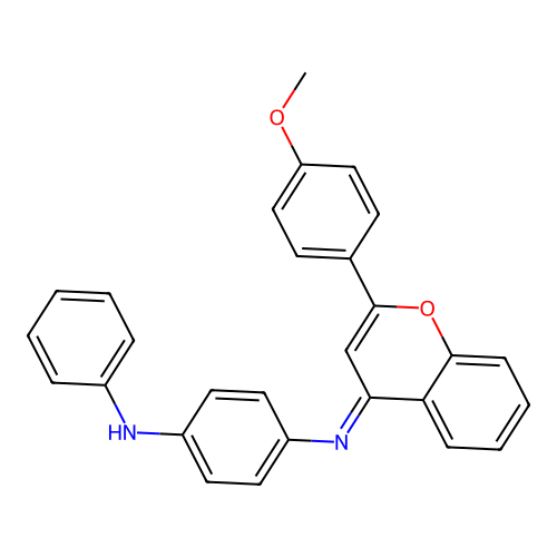(E)-N1-(2-(4-methoxyphenyl)-4H-chromen-4-ylidene)-N4-phenylbenzene-1,4-diamine structure