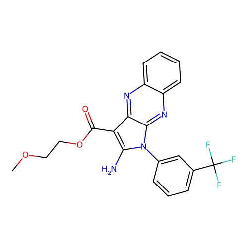 2-methoxyethyl 2-amino-1-[3-(trifluoromethyl)phenyl]pyrrolo[3,2-b]quinoxaline-3-carboxylate structure