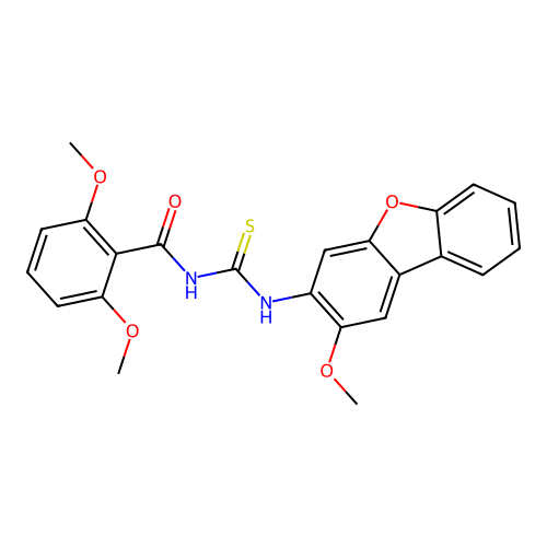 1-(2,6-Dimethoxy-benzoyl)-3-(2-methoxy-dibenzofuran-3-yl)-thiourea structure