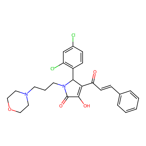 4-cinnamoyl-5-(2,4-dichlorophenyl)-3-hydroxy-1-(3-morpholinopropyl)-1H-pyrrol-2(5H)-one structure
