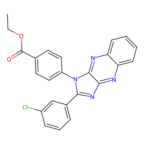 ethyl 4-(2-(3-chlorophenyl)-1H-imidazo[4,5-b]quinoxalin-1-yl)benzoate structure