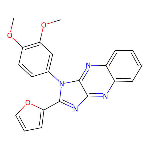 1-(3,4-dimethoxyphenyl)-2-(furan-2-yl)-1H-imidazo[4,5-b]quinoxaline structure