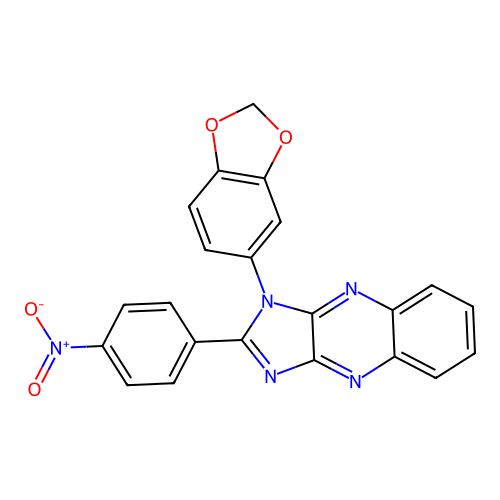 1-(1,3-benzodioxol-5-yl)-2-(4-nitrophenyl)-1H-imidazo[4,5-b]quinoxaline structure