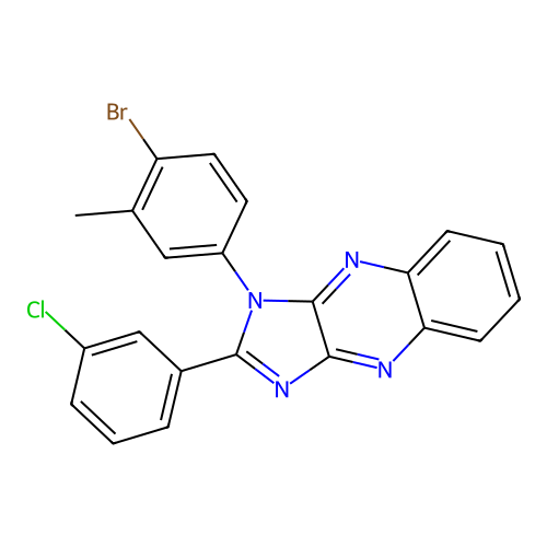 1-(4-bromo-3-methylphenyl)-2-(3-chlorophenyl)-1H-imidazo[4,5-b]quinoxaline structure