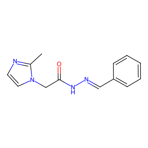 N'-benzylidene-2-(2-methyl-1H-imidazol-1-yl)acetohydrazide structure