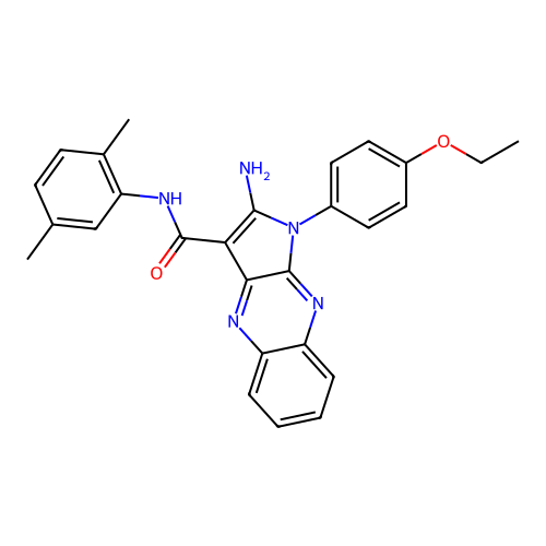 2-amino-N-(2,5-dimethylphenyl)-1-(4-ethoxyphenyl)-1H-pyrrolo[2,3-b]quinoxaline-3-carboxamide structure