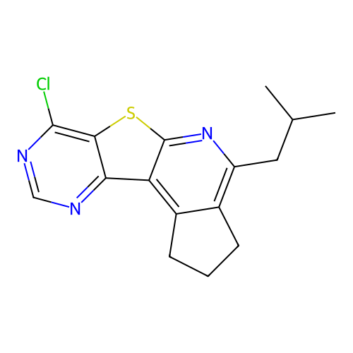 7-chloro-4-(2-methylpropyl)-2,3-dihydro-1H-cyclopenta[4',5']pyrido[3',2':4,5]thieno[3,2-d]pyrimidine structure
