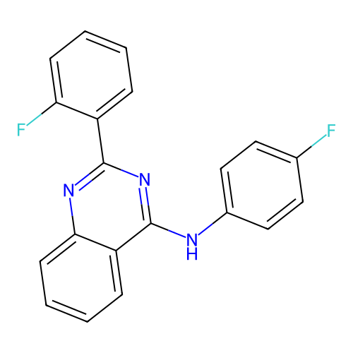 2-(2-fluorophenyl)-N-(4-fluorophenyl)quinazolin-4-amine structure
