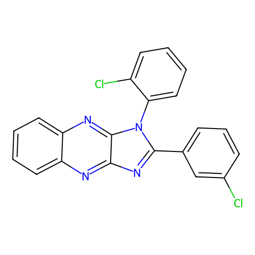 1-(2-chlorophenyl)-2-(3-chlorophenyl)-1H-imidazo[4,5-b]quinoxaline structure