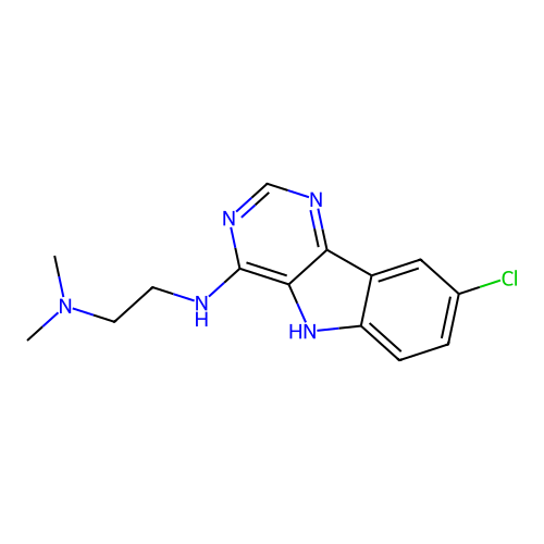 N'-(8-chloro-5H-pyrimido[5,4-b]indol-4-yl)-N,N-dimethylethane-1,2-diamine structure