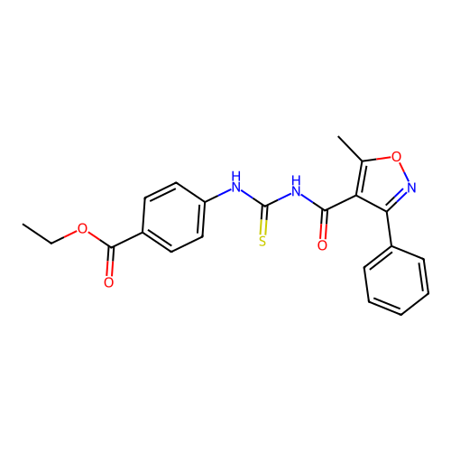 ethyl 4-(3-(5-methyl-3-phenylisoxazole-4-carbonyl)thioureido)benzoate structure