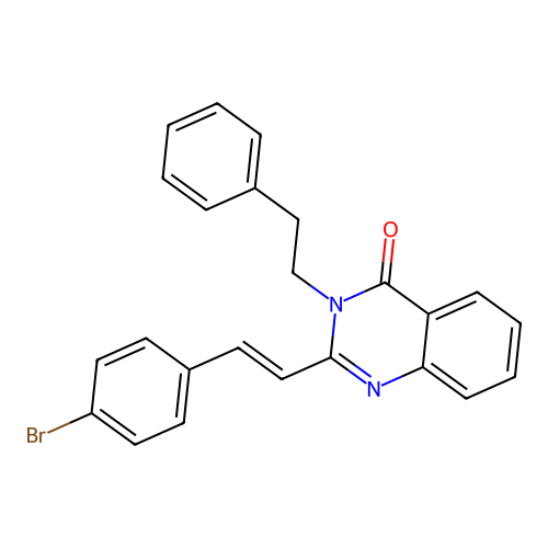 (E)-2-(4-bromostyryl)-3-phenethylquinazolin-4(3H)-one structure
