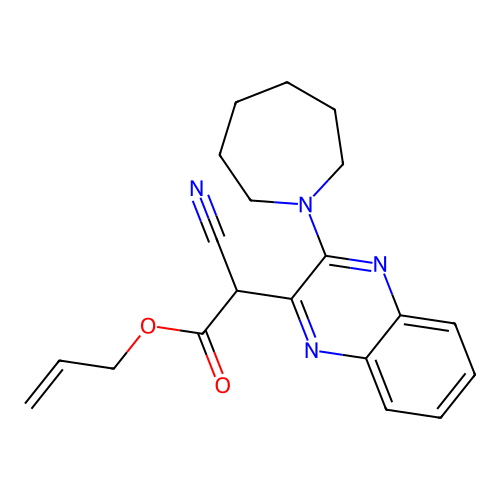 Prop-2-en-1-yl [3-(azepan-1-yl)quinoxalin-2-yl](cyano)acetate structure