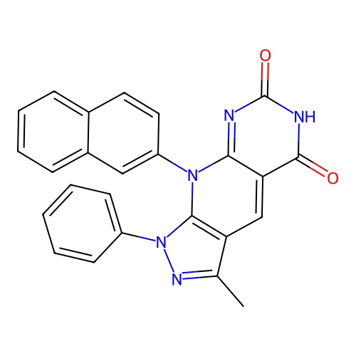 3-methyl-9-(naphthalen-2-yl)-1-phenyl-1H-pyrazolo[4',3':5,6]pyrido[2,3-d]pyrimidine-5,7(6H,9H)-dione structure
