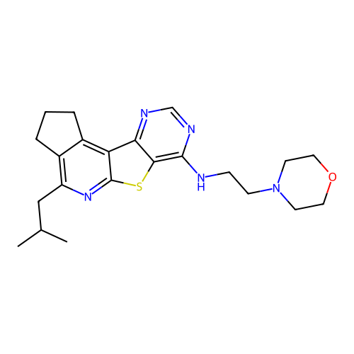 4-Isobutyl-N-(2-morpholinoethyl)-2,3-dihydro-1H-cyclopenta[4',5']pyrido[3',2':4,5]thieno[3,2-d]pyrimidin-7-amine structure