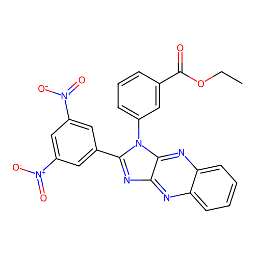 ethyl 3-[2-(3,5-dinitrophenyl)-1H-imidazo[4,5-b]quinoxalin-1-yl]benzoate structure
