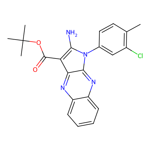 tert-butyl 2-amino-1-(3-chloro-4-methylphenyl)-1H-pyrrolo[2,3-b]quinoxaline-3-carboxylate structure