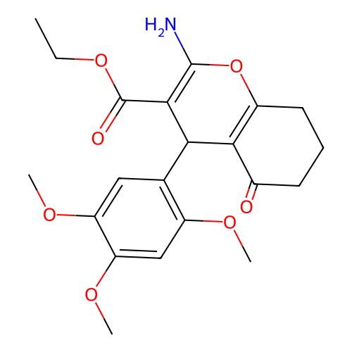 ethyl 2-amino-5-oxo-4-(2,4,5-trimethoxyphenyl)-5,6,7,8-tetrahydro-4H-chromene-3-carboxylate structure