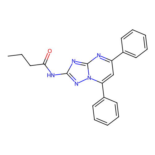 N-(5,7-diphenyl[1,2,4]triazolo[1,5-a]pyrimidin-2-yl)butanamide structure
