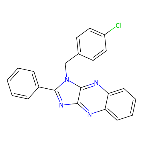 1-(4-chlorobenzyl)-2-phenyl-1H-imidazo[4,5-b]quinoxaline structure