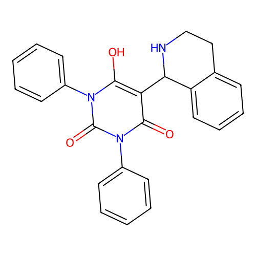 6-hydroxy-1,3-diphenyl-5-(1,2,3,4-tetrahydroisoquinolin-1-yl)pyrimidine-2,4(1H,3H)-dione structure