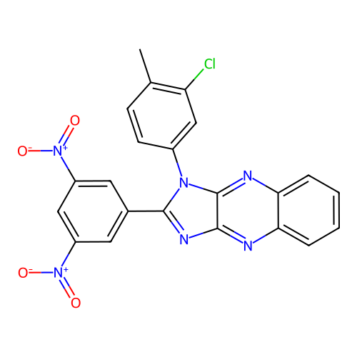 1-(3-chloro-4-methylphenyl)-2-(3,5-dinitrophenyl)-1H-imidazo[4,5-b]quinoxaline structure
