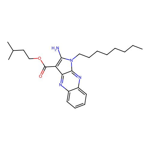 3-methylbutyl 2-amino-1-octyl-1H-pyrrolo[2,3-b]quinoxaline-3-carboxylate structure