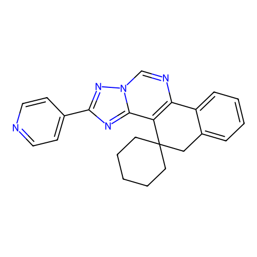 2-(pyridin-4-yl)-5H-spiro[benzo[h][1,2,4]triazolo[1,5-c]quinazoline-4,1'-cyclohexane] structure