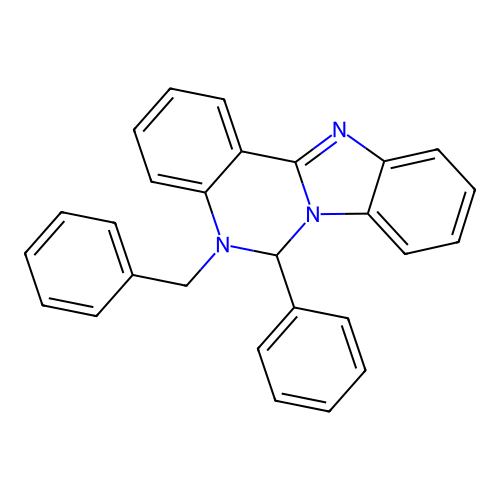5-Benzyl-6-phenyl-5,6-dihydrobenzimidazo[1,2-c]quinazoline structure