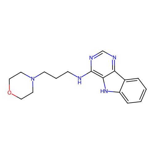 N-[3-(morpholin-4-yl)propyl]-5H-pyrimido[5,4-b]indol-4-amine structure