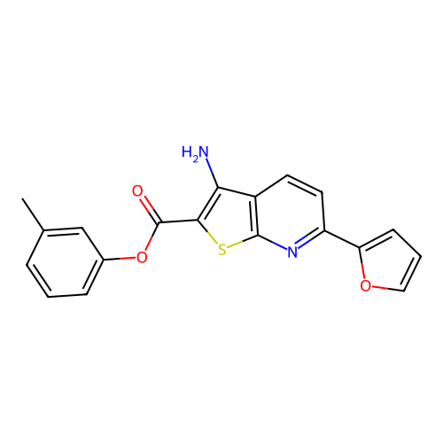 3-Methylphenyl 3-amino-6-(2-furyl)thieno[2,3-b]pyridine-2-carboxylate structure