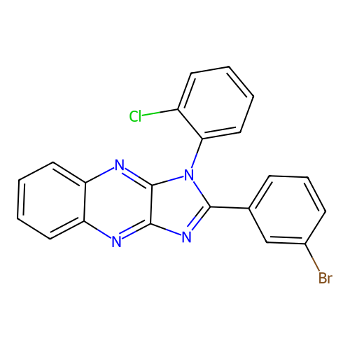 2-(3-bromophenyl)-1-(2-chlorophenyl)-1H-imidazo[4,5-b]quinoxaline structure