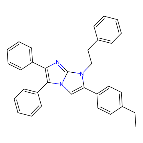 2-(4-ethylphenyl)-5,6-diphenyl-1-(2-phenylethyl)-1H-imidazo[1,2-a]imidazole structure