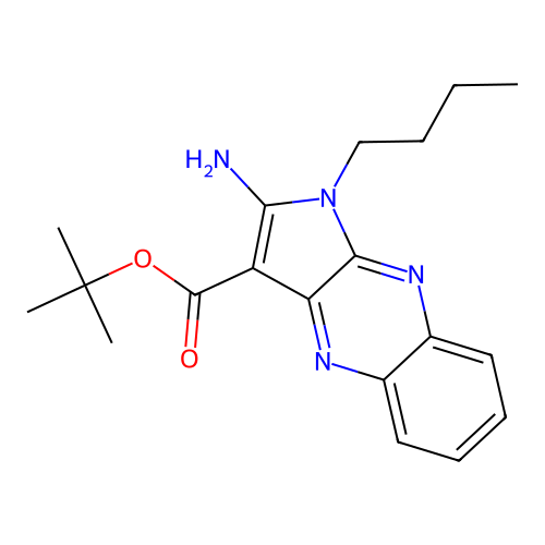 tert-butyl 2-amino-1-butyl-1H-pyrrolo[2,3-b]quinoxaline-3-carboxylate structure