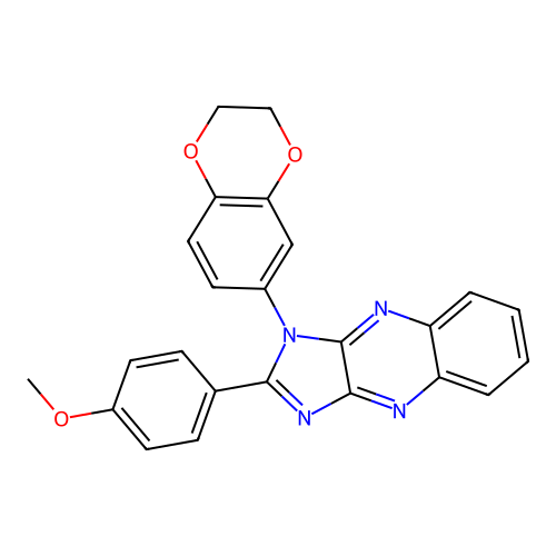 1-(2,3-dihydro-1,4-benzodioxin-6-yl)-2-(4-methoxyphenyl)-1H-imidazo[4,5-b]quinoxaline structure