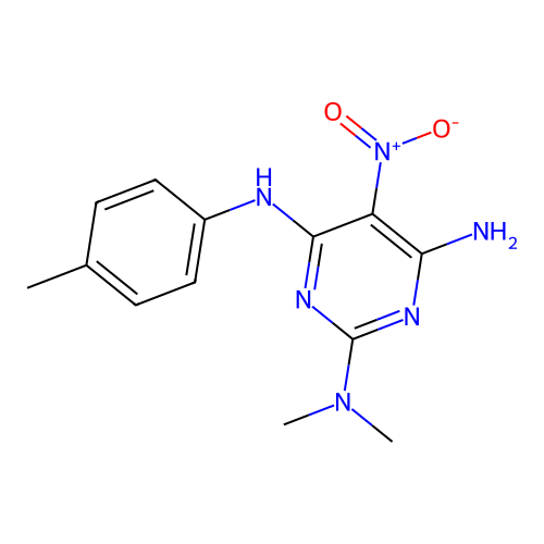 {4-Amino-6-[(4-methylphenyl)amino]-5-nitropyrimidin-2-yl}dimethylamine structure