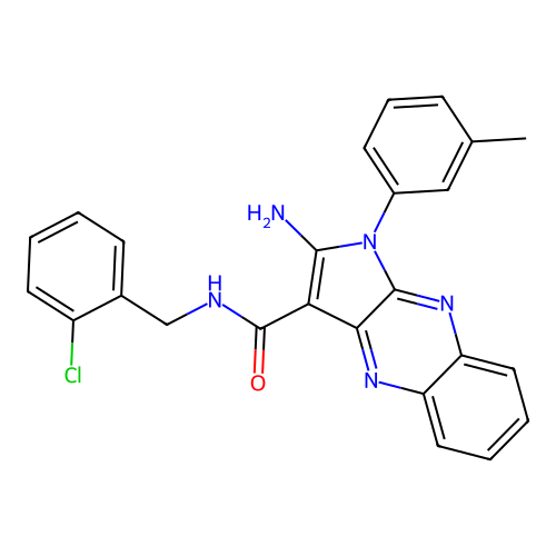 2-amino-N-(2-chlorobenzyl)-1-(3-methylphenyl)-1H-pyrrolo[2,3-b]quinoxaline-3-carboxamide structure