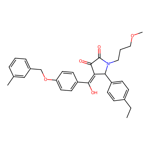 (4E)-5-(4-ethylphenyl)-4-(hydroxy{4-[(3-methylbenzyl)oxy]phenyl}methylidene)-1-(3-methoxypropyl)pyrrolidine-2,3-dione structure