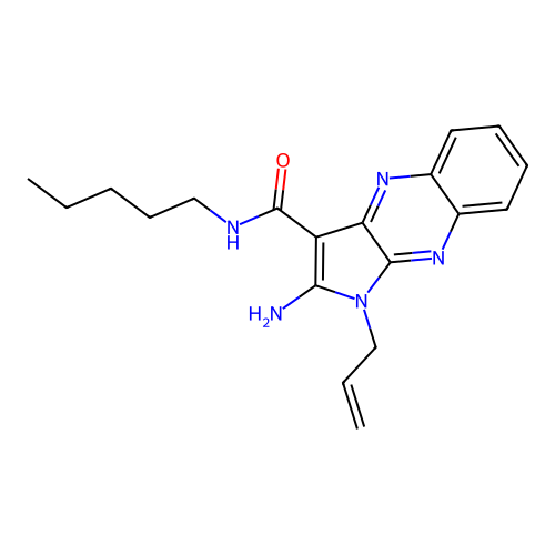 2-amino-N-pentyl-1-(prop-2-en-1-yl)-1H-pyrrolo[2,3-b]quinoxaline-3-carboxamide structure
