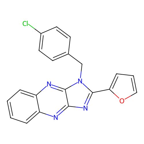1-(4-chlorobenzyl)-2-(furan-2-yl)-1H-imidazo[4,5-b]quinoxaline structure