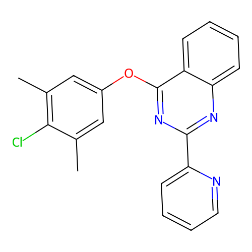 4-(4-Chloro-3,5-dimethylphenoxy)-2-(pyridin-2-yl)quinazoline structure