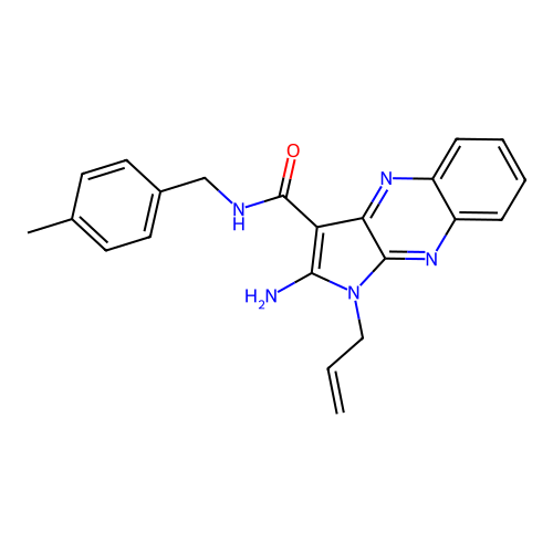 1-allyl-2-amino-N-(4-methylbenzyl)-1H-pyrrolo[2,3-b]quinoxaline-3-carboxamide structure